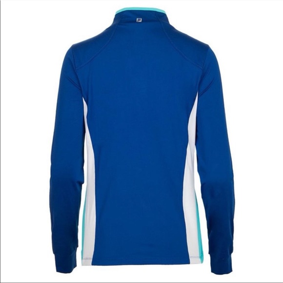 Fila Acqua Sole Half Zip Tennis Jacket French Blue and Curacao Size Small - Picture 5 of 9